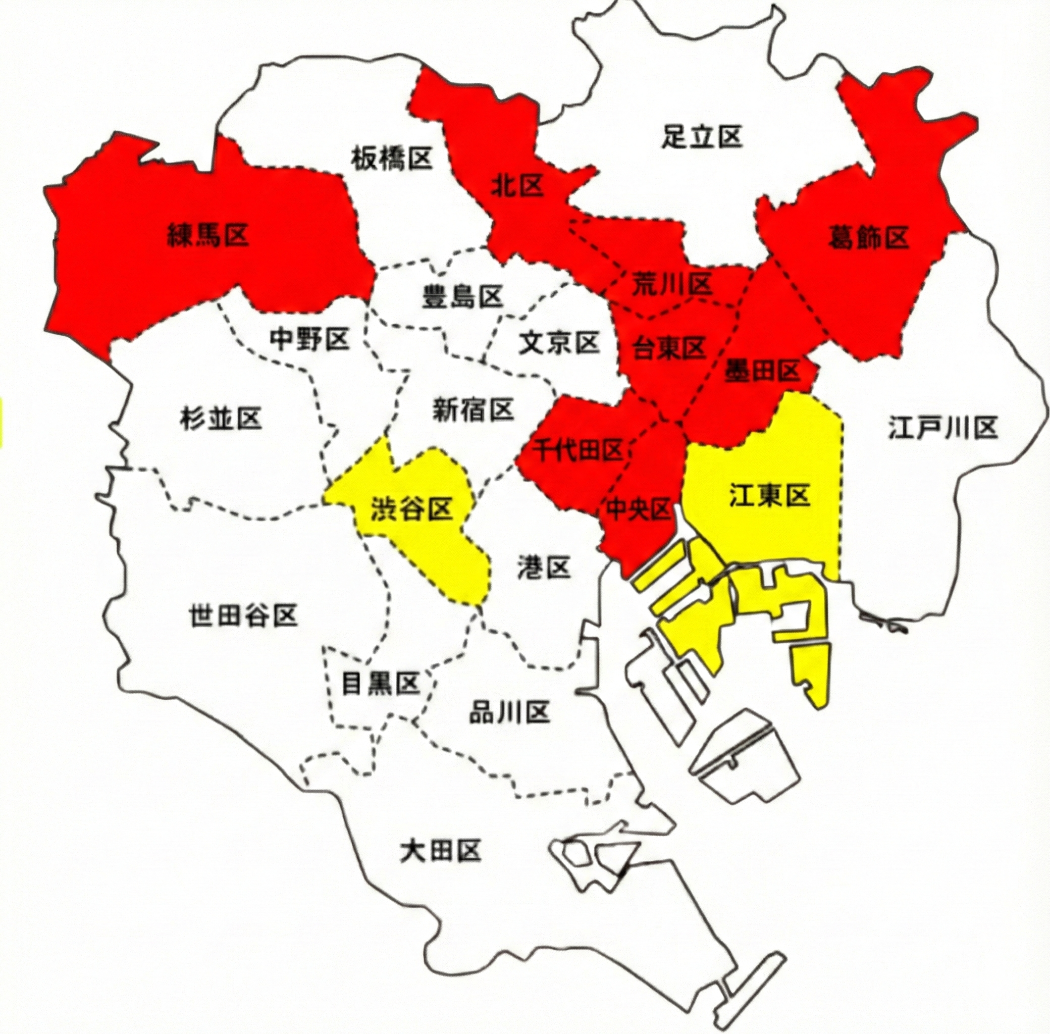 東京都 民泊規制エリアマップ